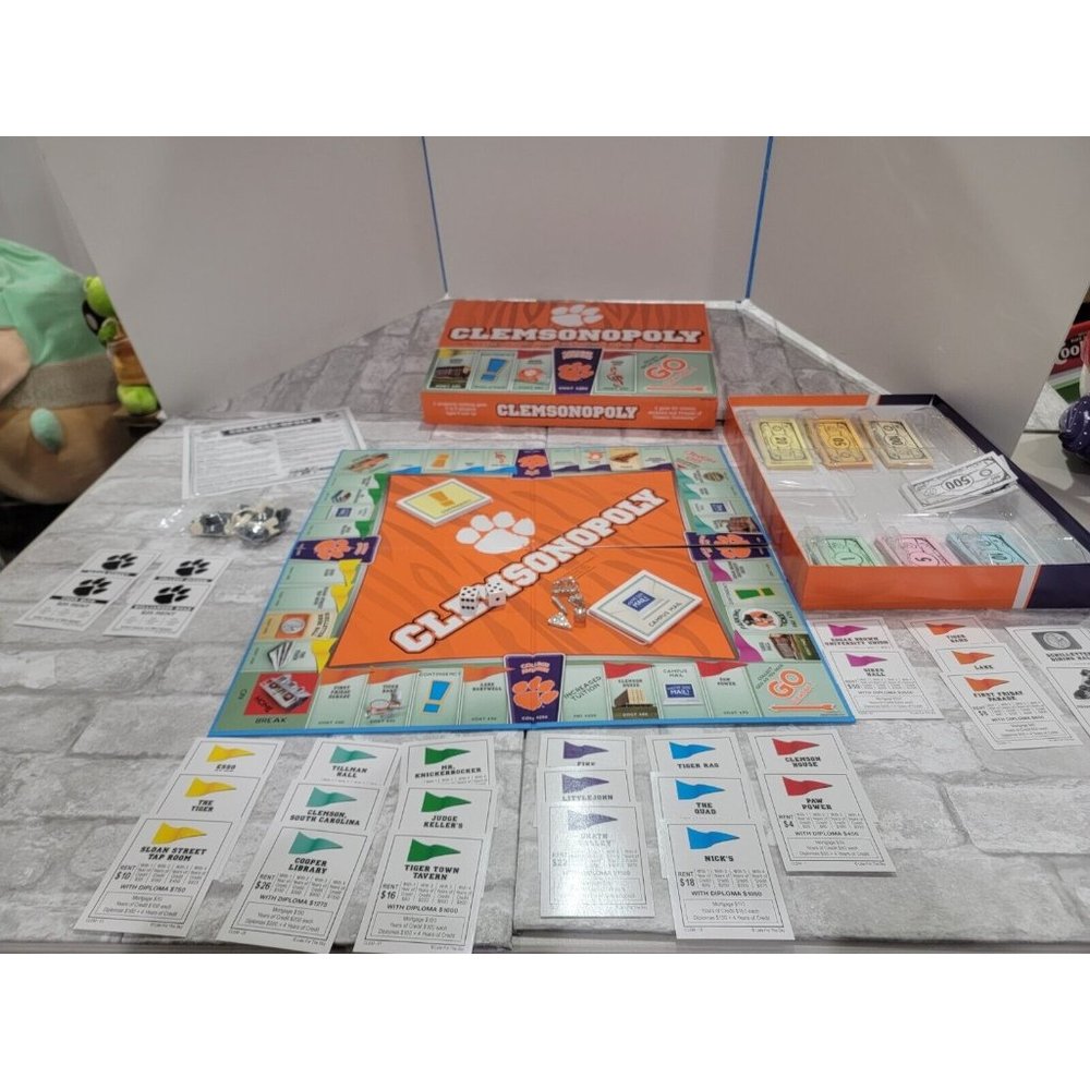 Clemsonopoly Monopoly Board Game Clemson University Cheeto Bowl Complete Petwer